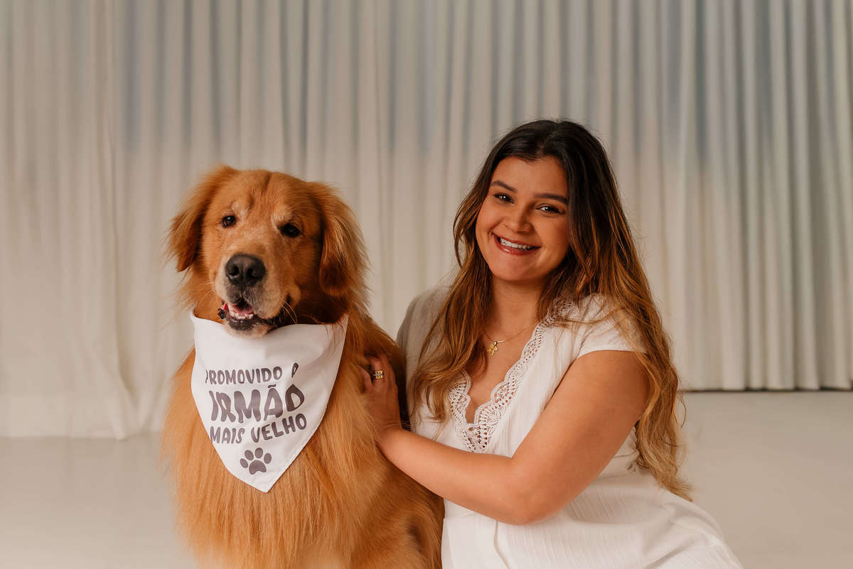 Ensaio Gestante com Pet: Matteo e a Espera pela Chegada do Davi - Rio de janeiro - golden retriever - Barra da Tijuca  - estudio pet
