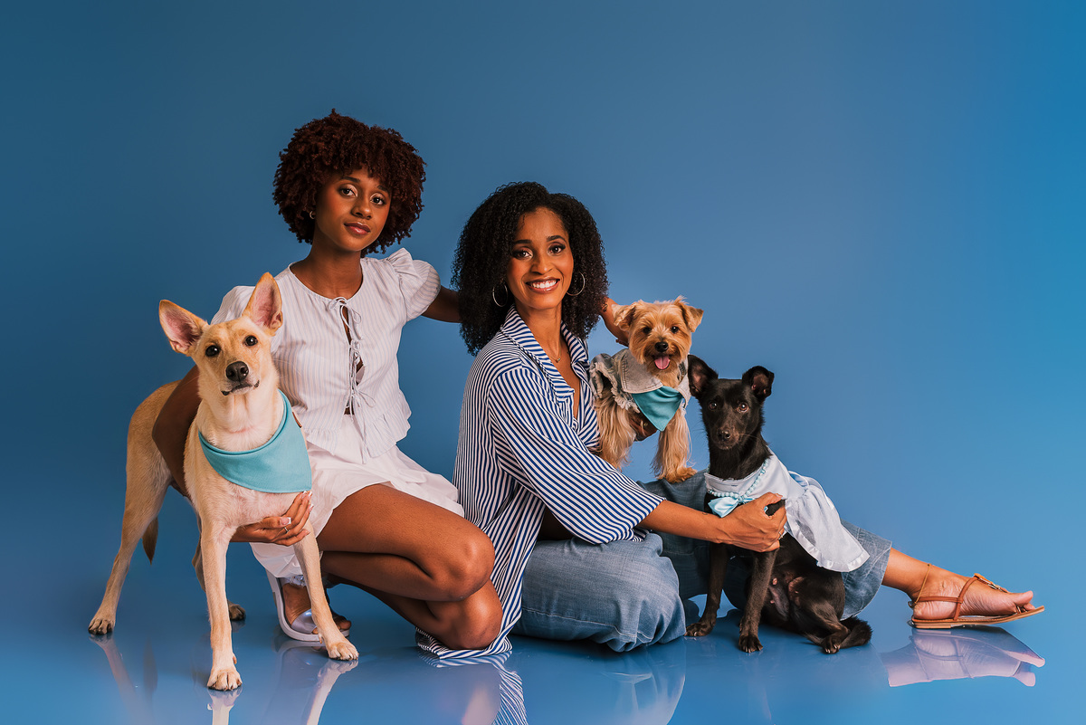 Ensaio Pet com Gestante: Pretinha, Sushi e Romeu à Espera do Novo Integrante da Família - SRD - Ensaio pet - Rio de janeiro - Barra da tijuca 