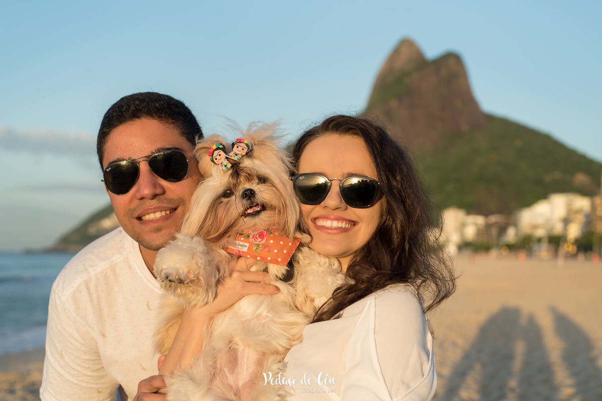 Ensaio pet família na praia