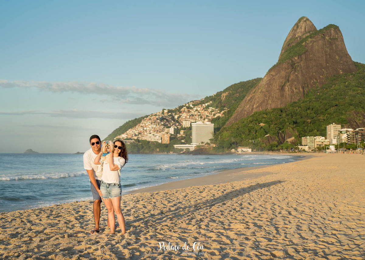 Ensaio pet família na praia