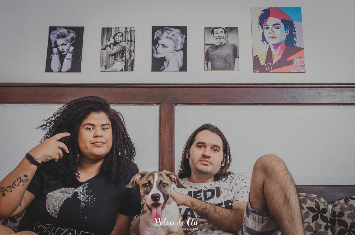 ensaio pet família em casa sala