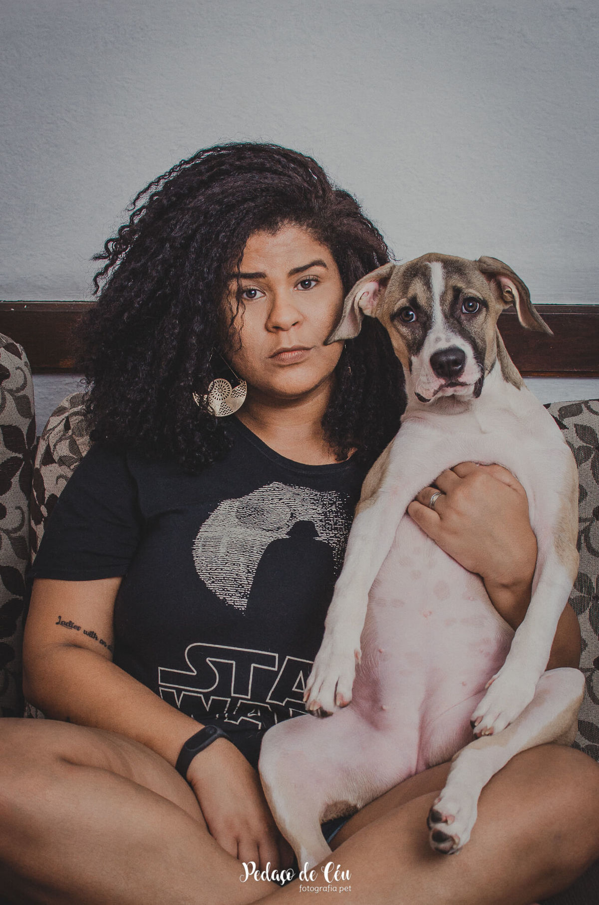 retrato pet família em casa