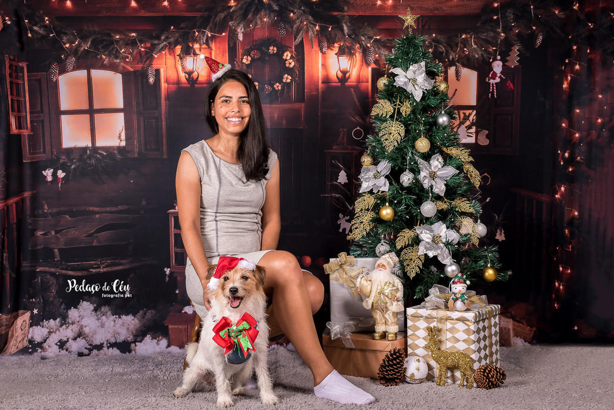 foto pet de natal família Rio de Janeiro