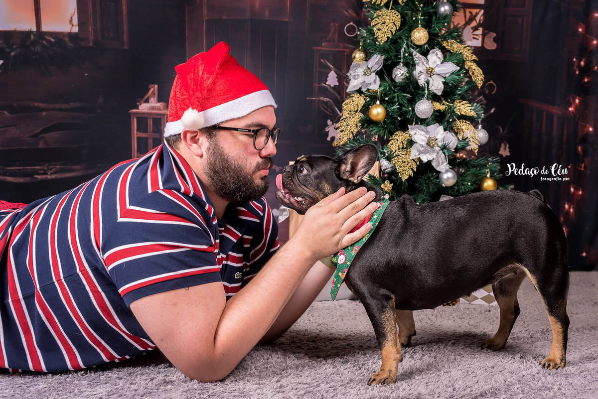foto pet de natal família Rio de Janeiro