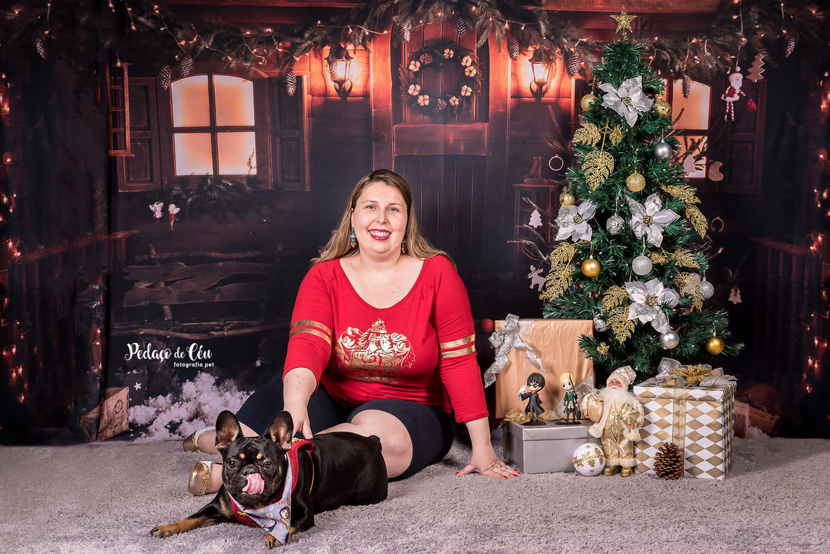 foto pet de natal família Rio de Janeiro