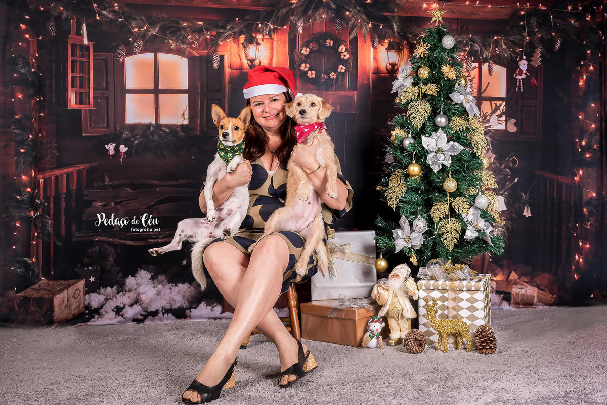 foto pet de natal família Rio de Janeiro