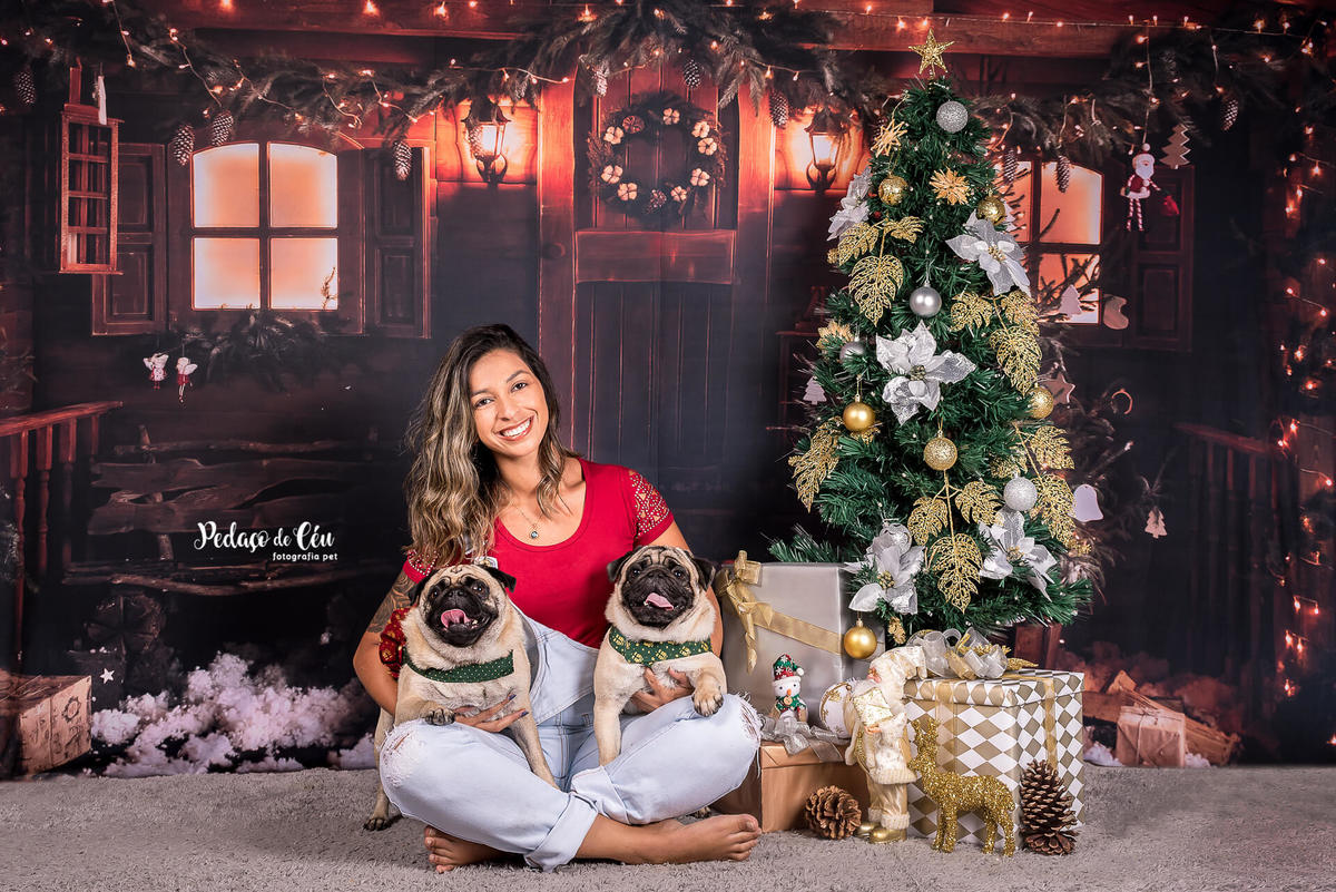 foto pet de natal família Rio de Janeiro