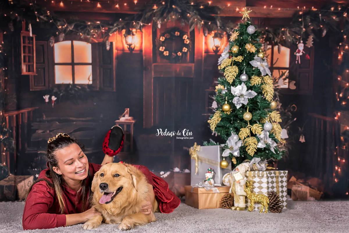 foto pet de natal família Rio de Janeiro