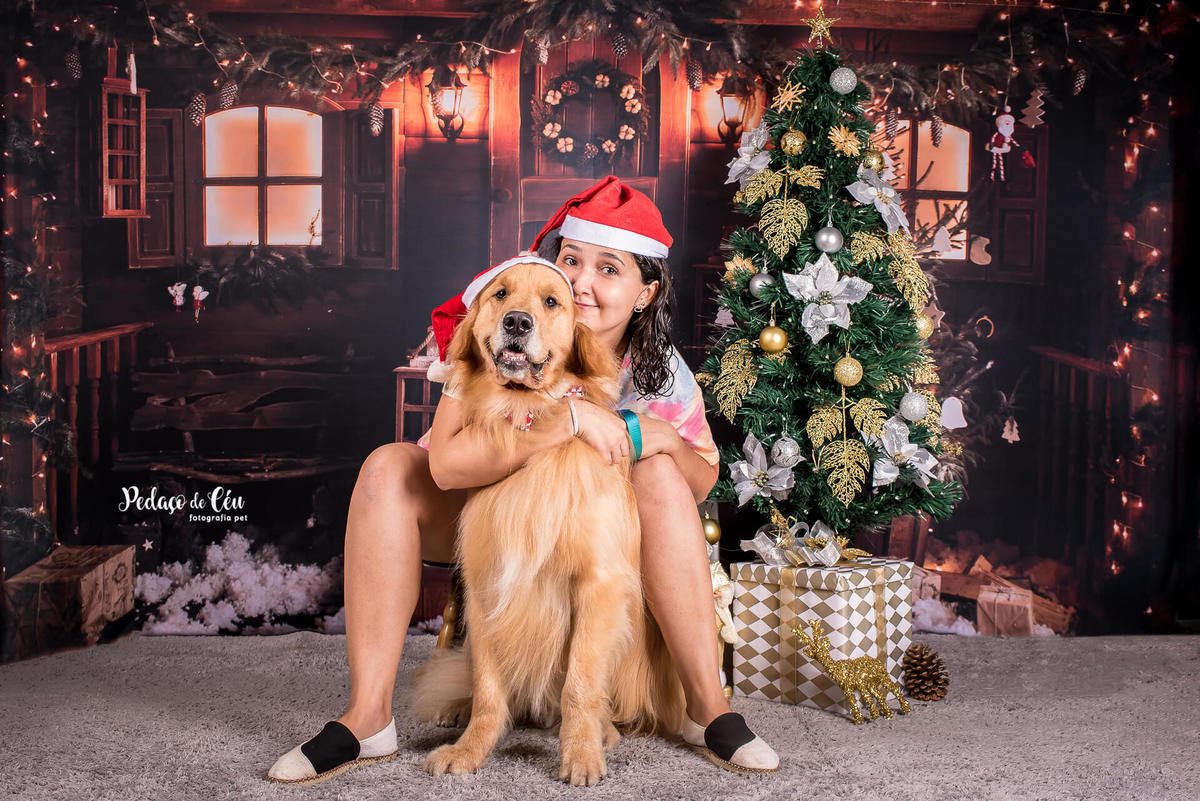 foto pet de natal família Rio de Janeiro