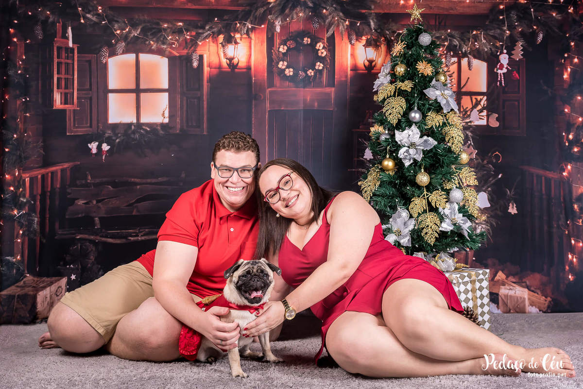 foto pet de natal família Rio de Janeiro