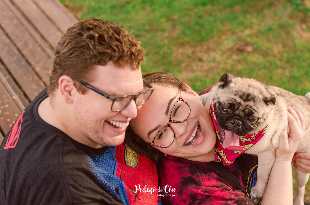 foto pet pug em família