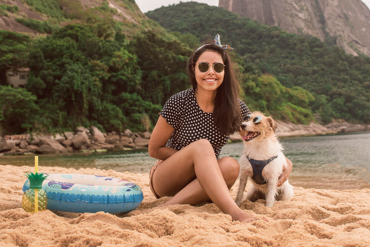 Ensaio Pet na Praia com jack russell terrier Bruce RJ