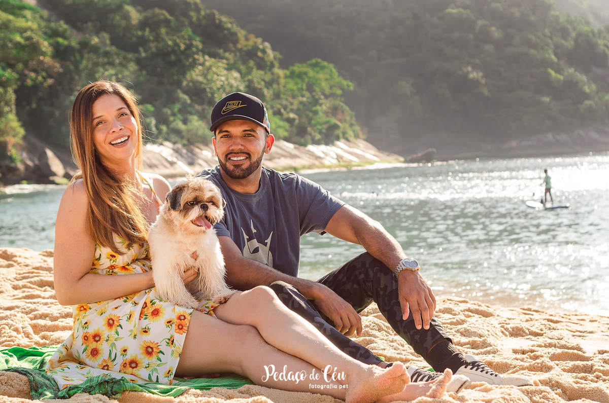 ensaio pet família shihtzu praia rio de janeiro