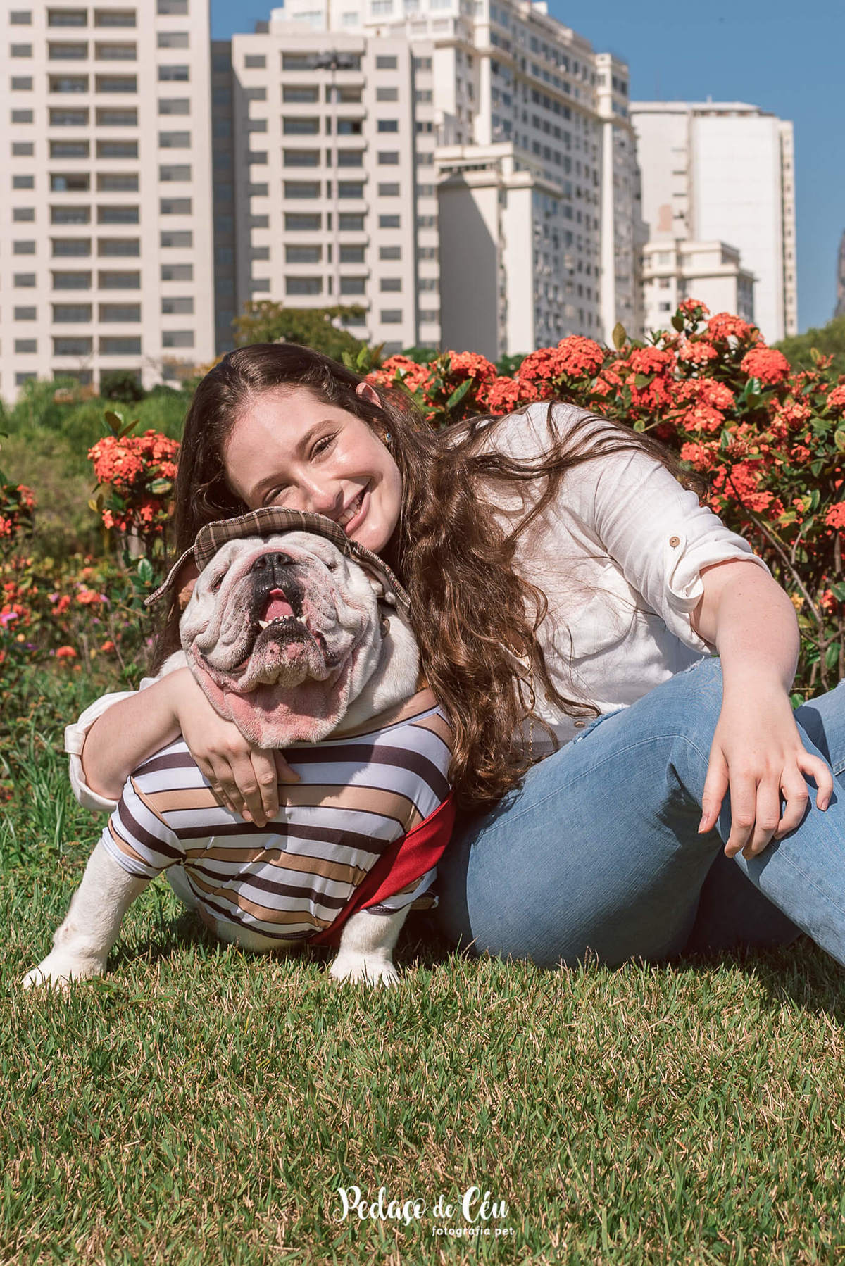 Fotografia pet Bulldog inglês rj - Aterro do Flamengo