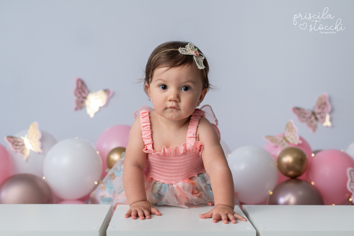 Ensaio 1 ano menina borboletas sp