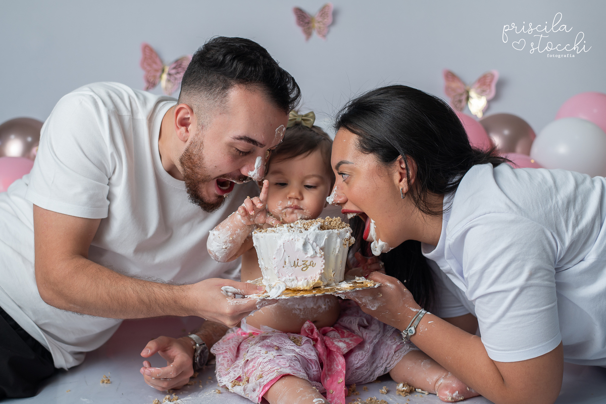 smash the cake 1 ano com os pais são paulo