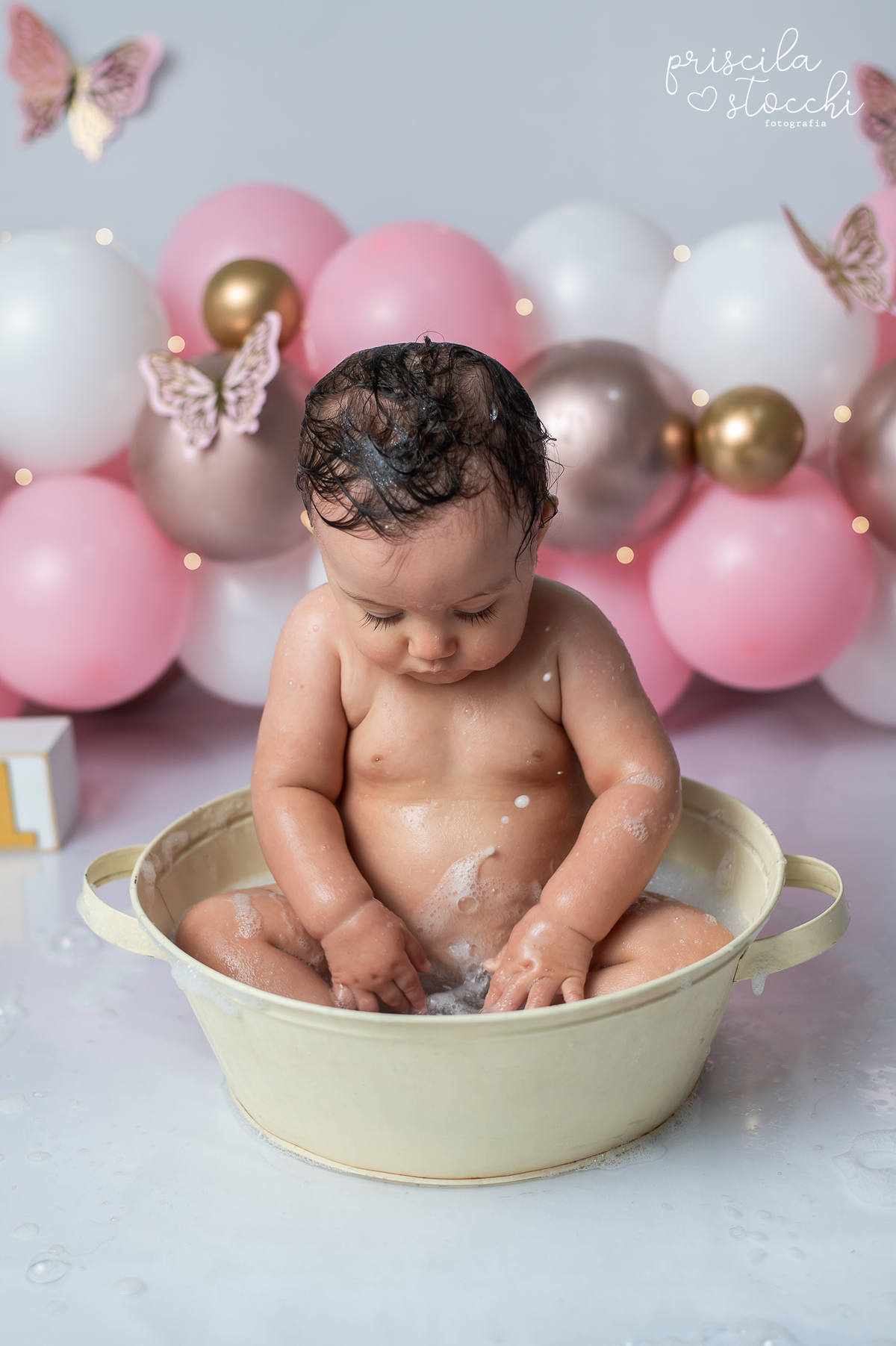 ensaio banho bebê 1 ano smash the cake sp