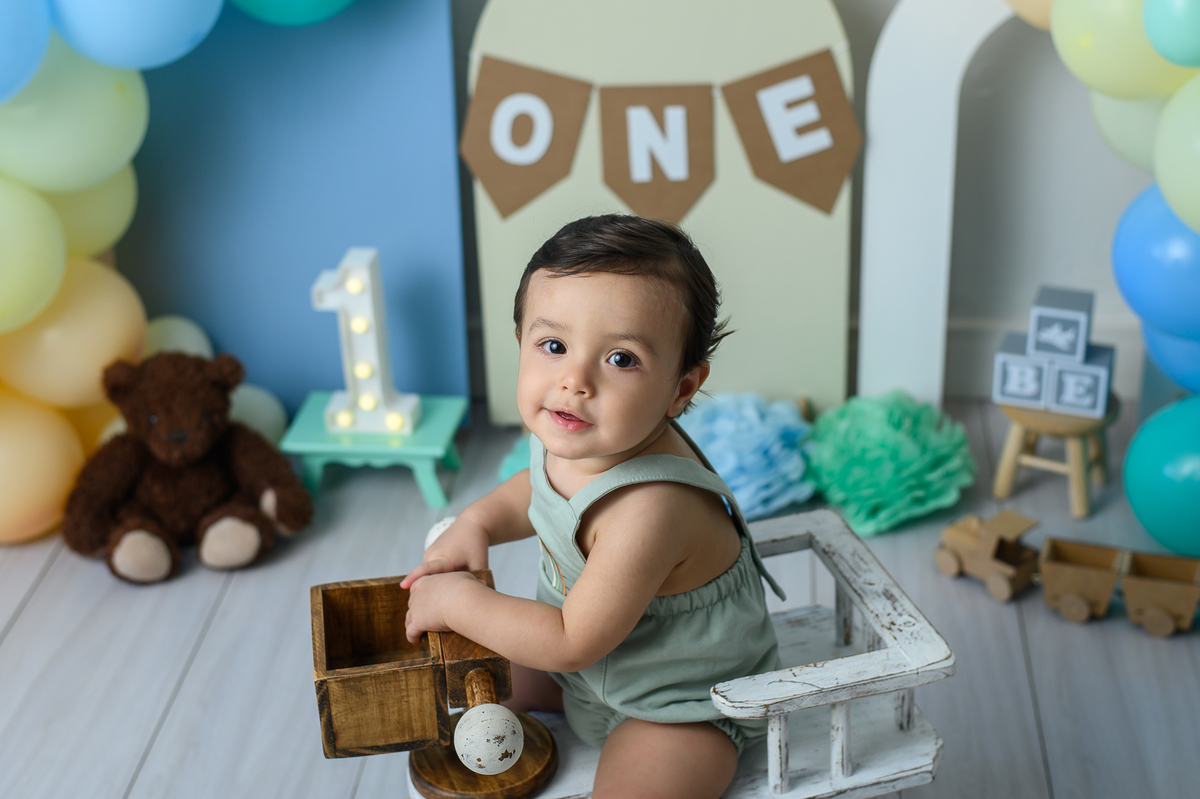 Ensaio Fotográfico Bebê 1 ano menino estúdio sp