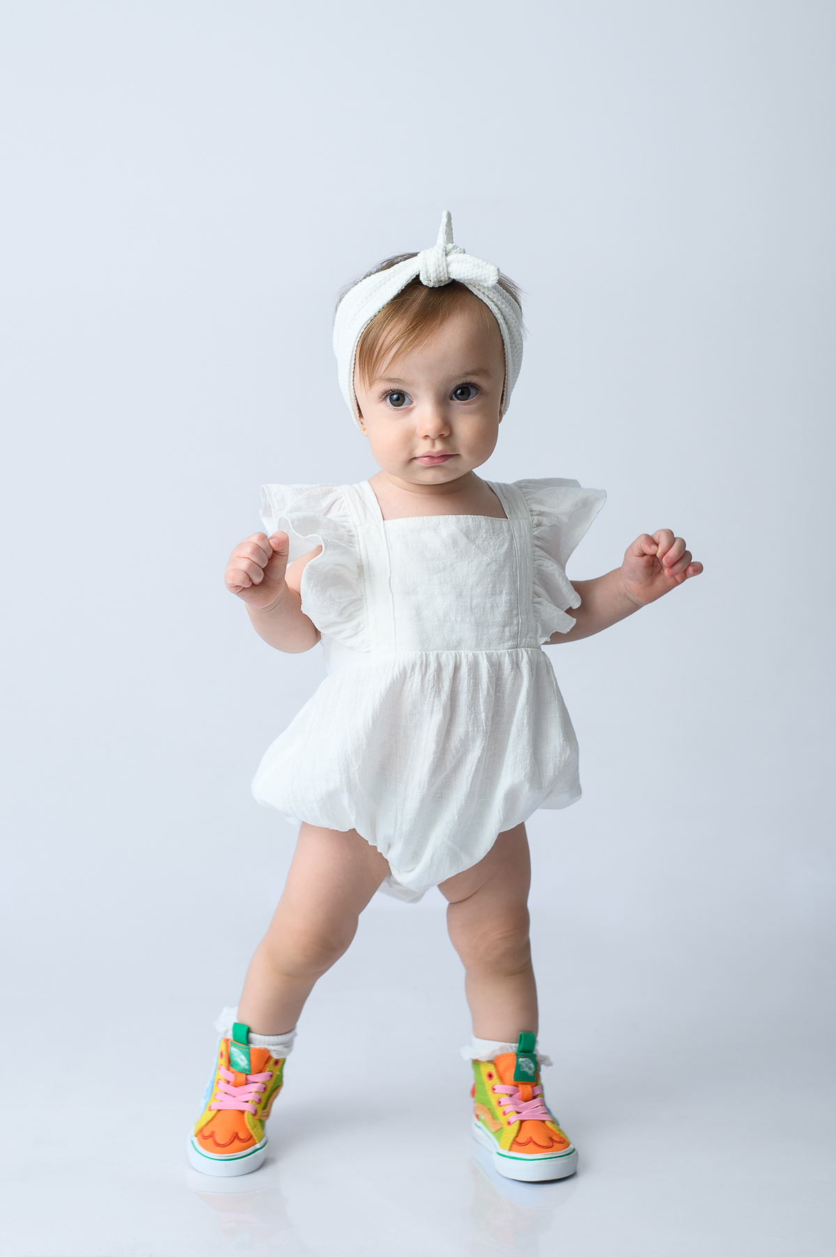 ensaio de 1 ano menina em estúdio SP Zona Sul