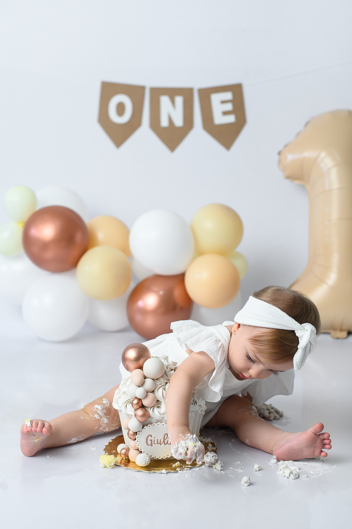 ensaio smash the cake 1 ano menina estúdio sp