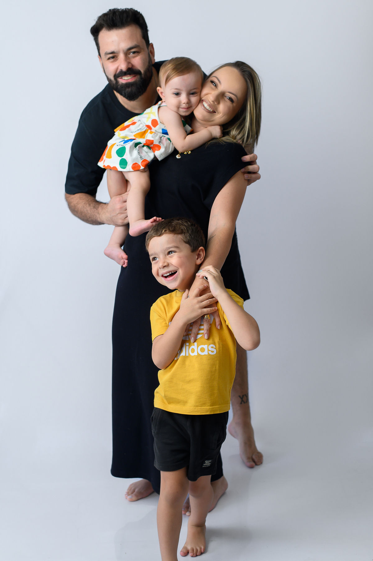 Ensaio 1 ano em família estúdio são paulo