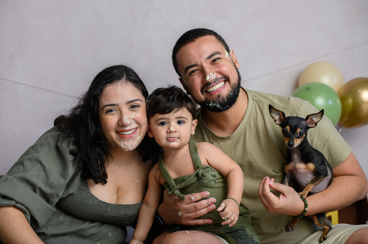 ensaio de 1 ano em família estúdio zona sul