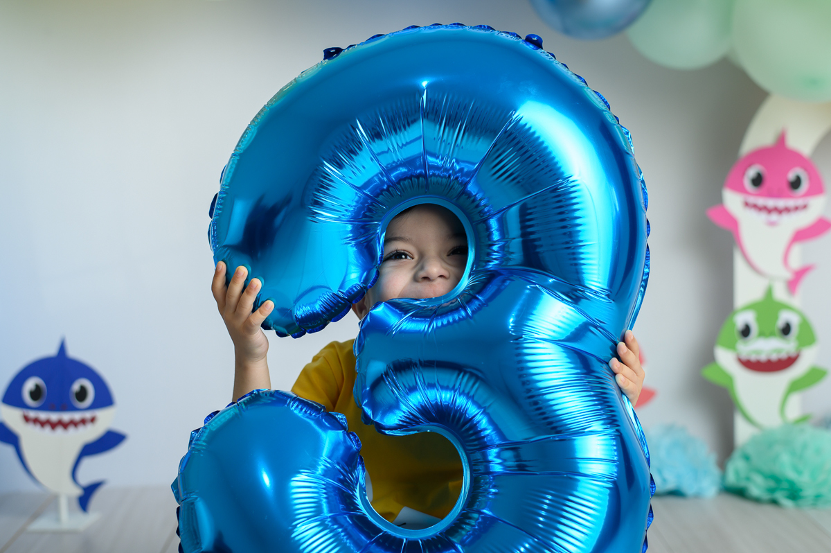 sessão de fotos ensaio 3 anos menino baby shark sp