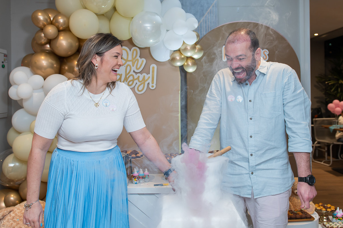 chá revelação com gelo seco