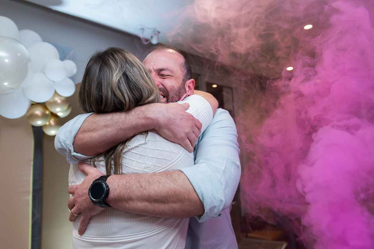 chá revelação com gelo seco