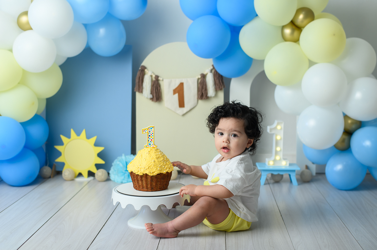 smash the cake menino tema sol estúdio sp