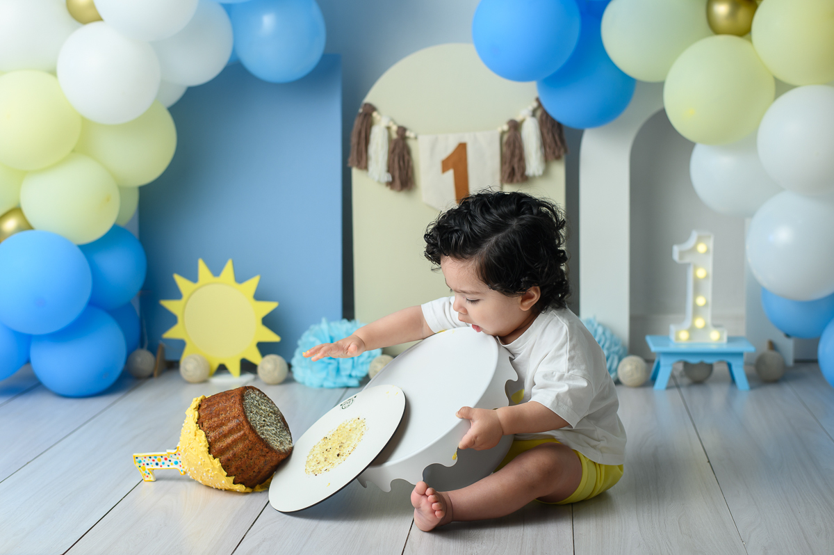 smash the cake menino tema sol estúdio sp