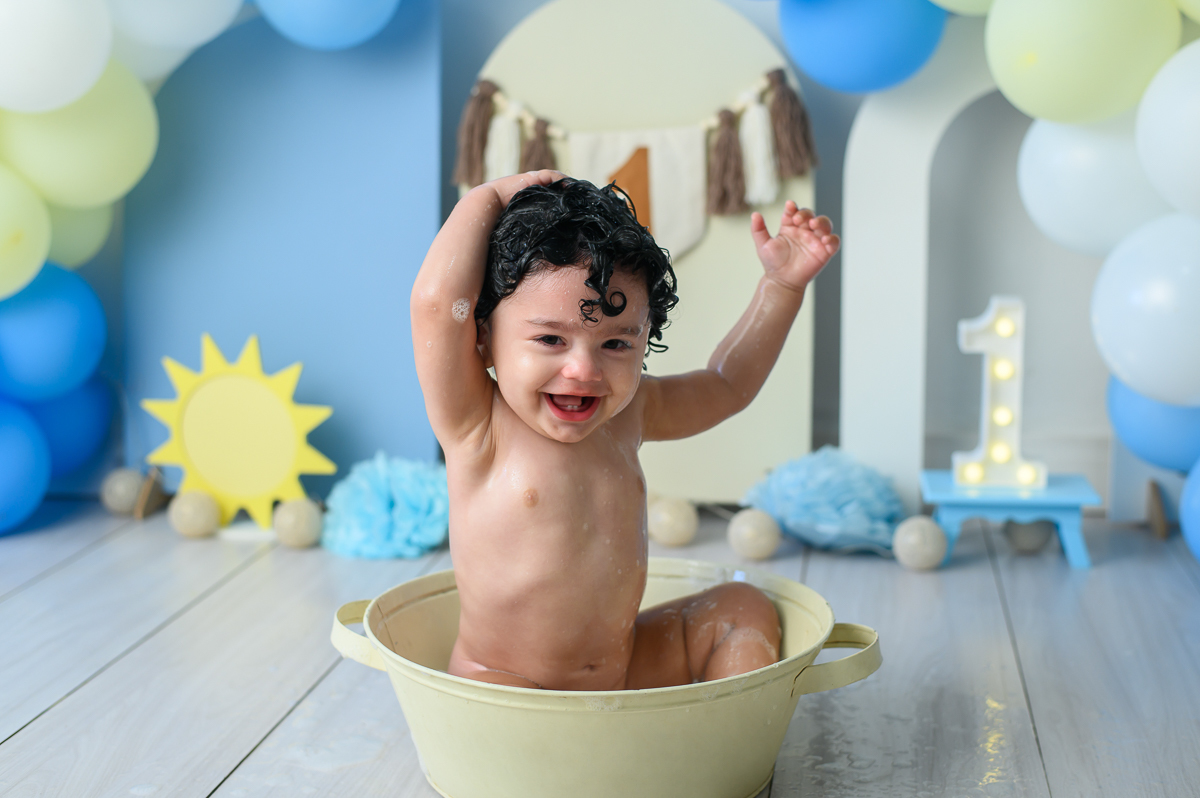 smash the cake 1 ano hora do banho splash sp