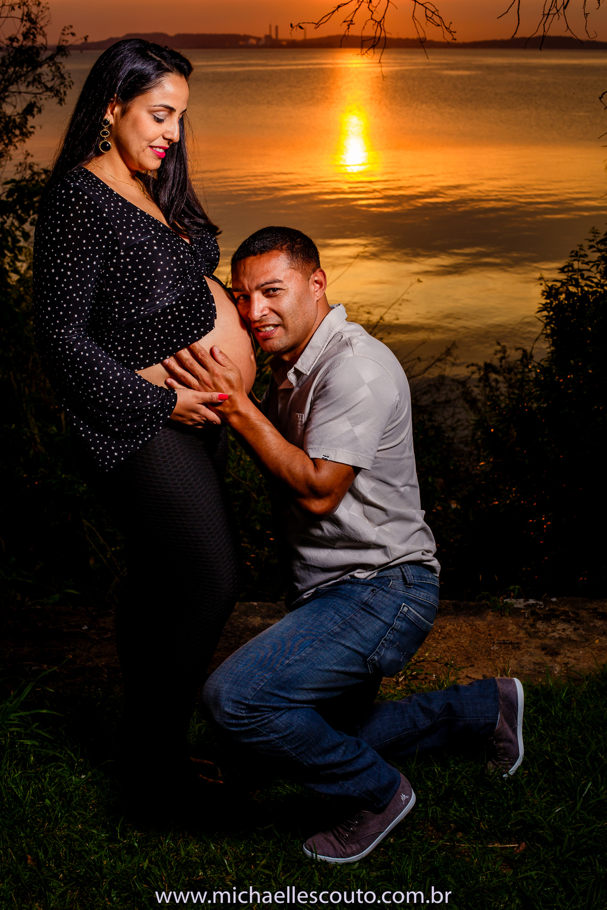 Por do sol na beira de Ipanema