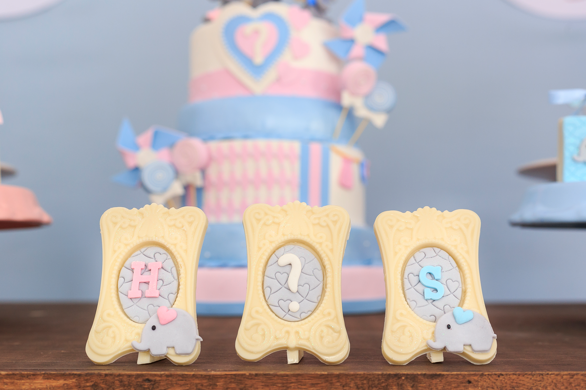 chá revelação decoração mista