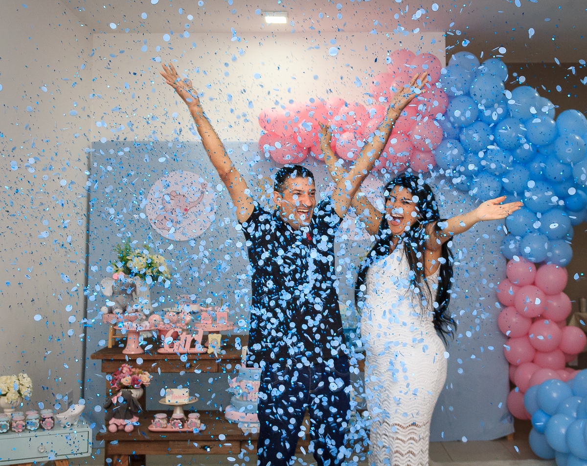 chá revelação papel picado