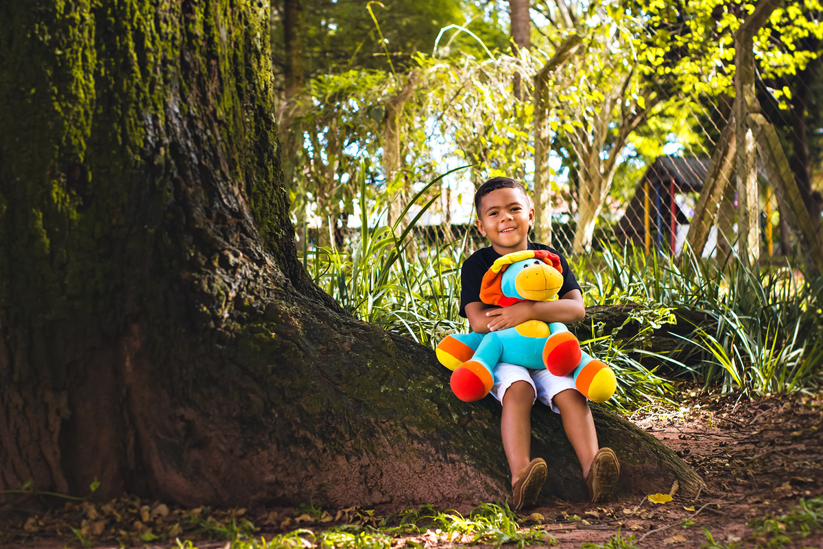ensaio infantil modelo Araraquara, book fotográfico, ensaio infantil, ensaio criança, parque infantil, ensaio infantil com urso