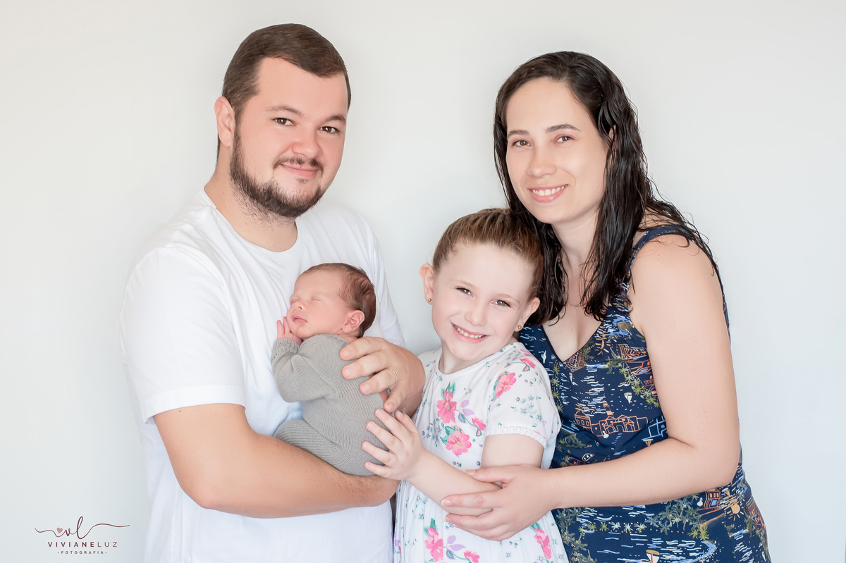 fotografia de newborn em familia