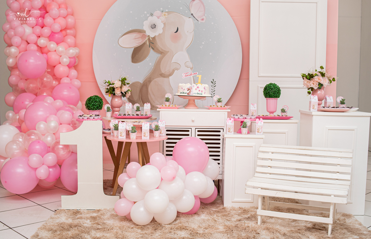 decoração de coelhinha aniversario de menina 1 aninho