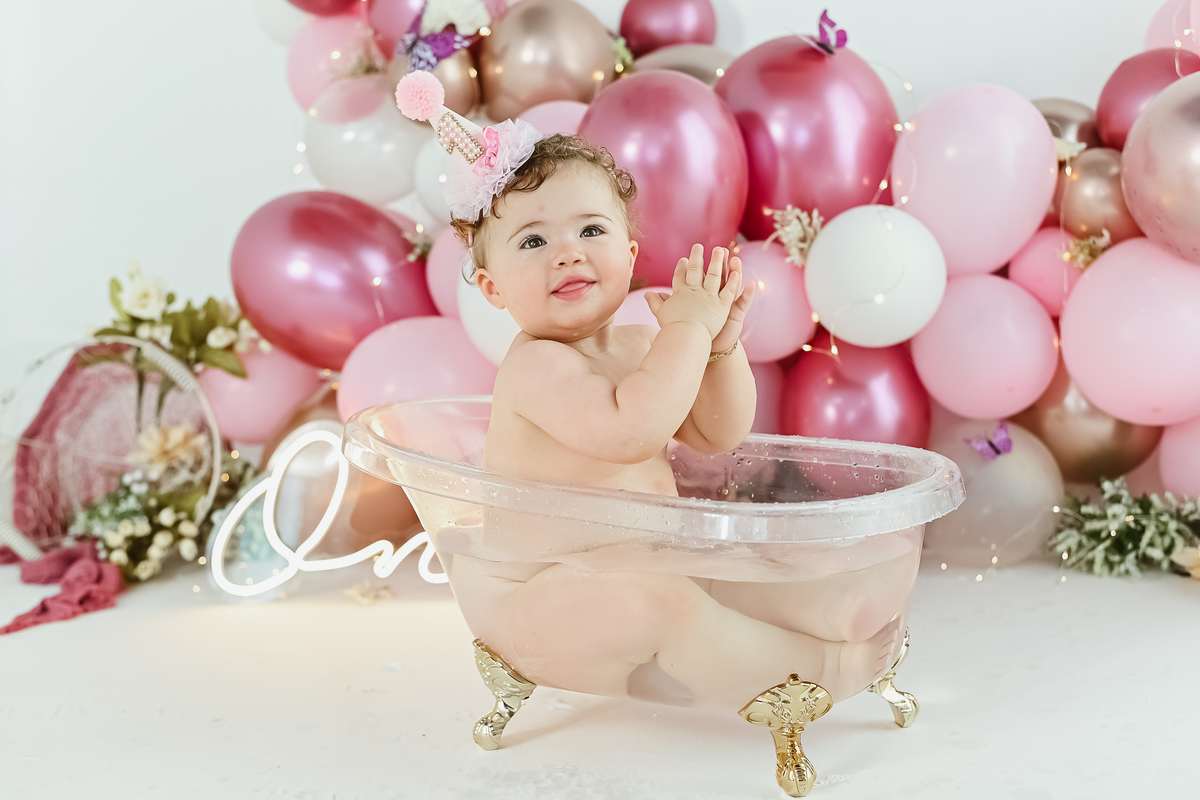 banho de banheira baby em seu primeiro aninho