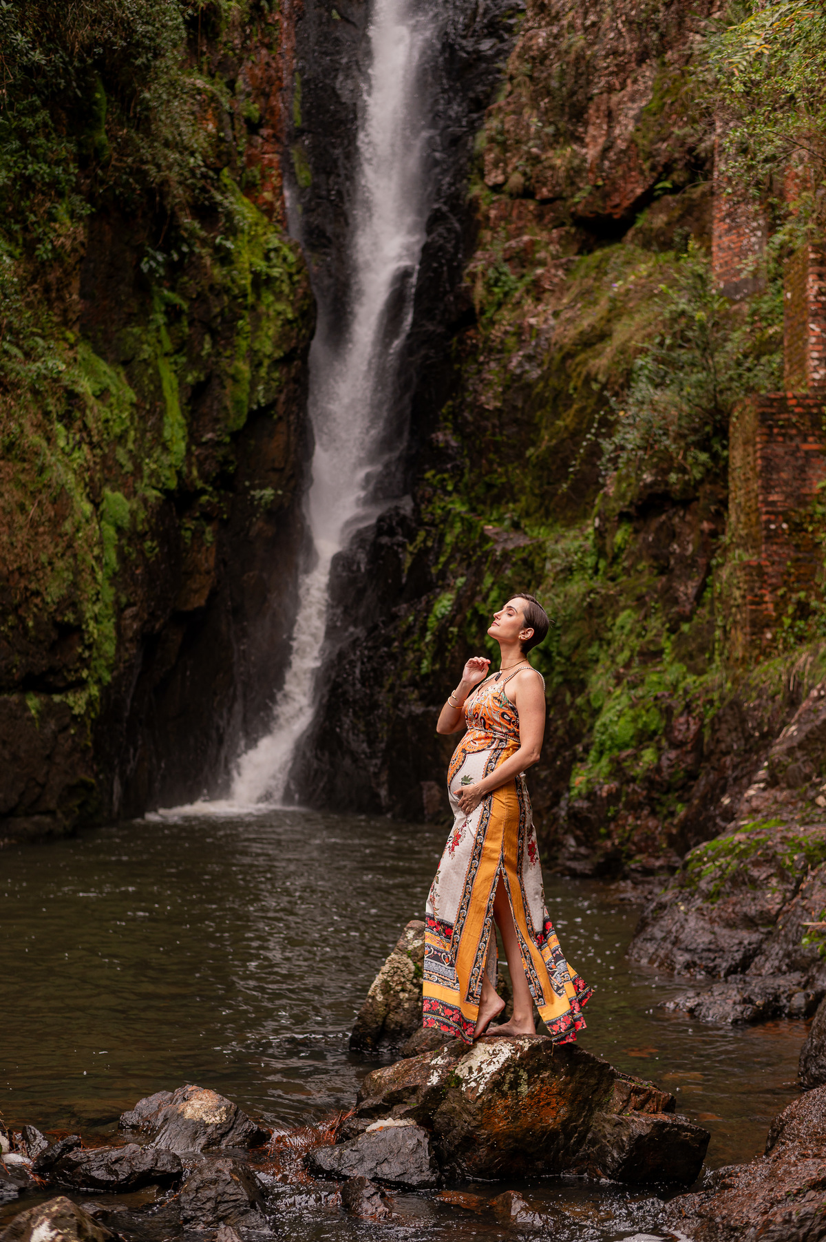 ensaio gestante cachoeira