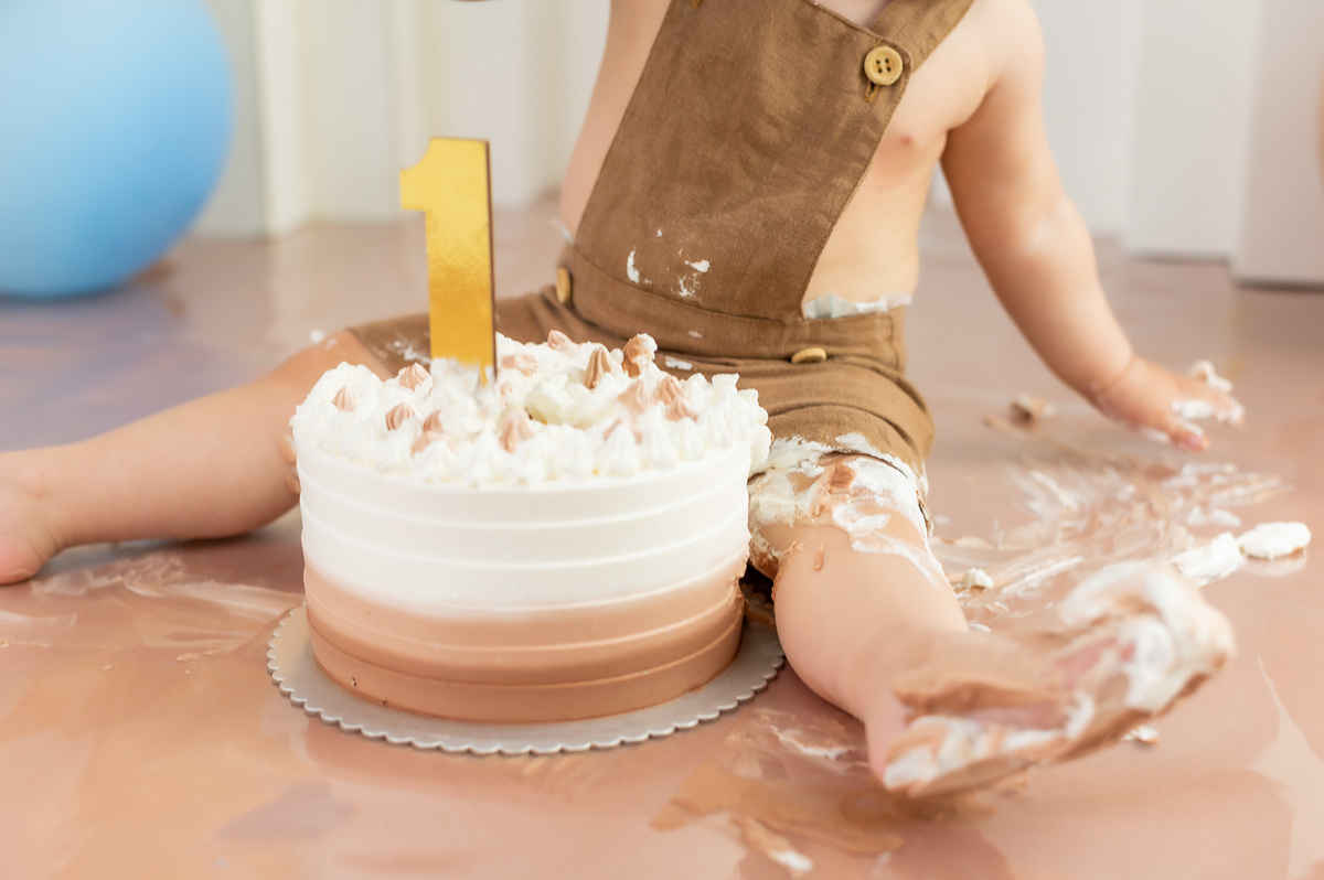 bolo esmagado no ensaio 1 aninho