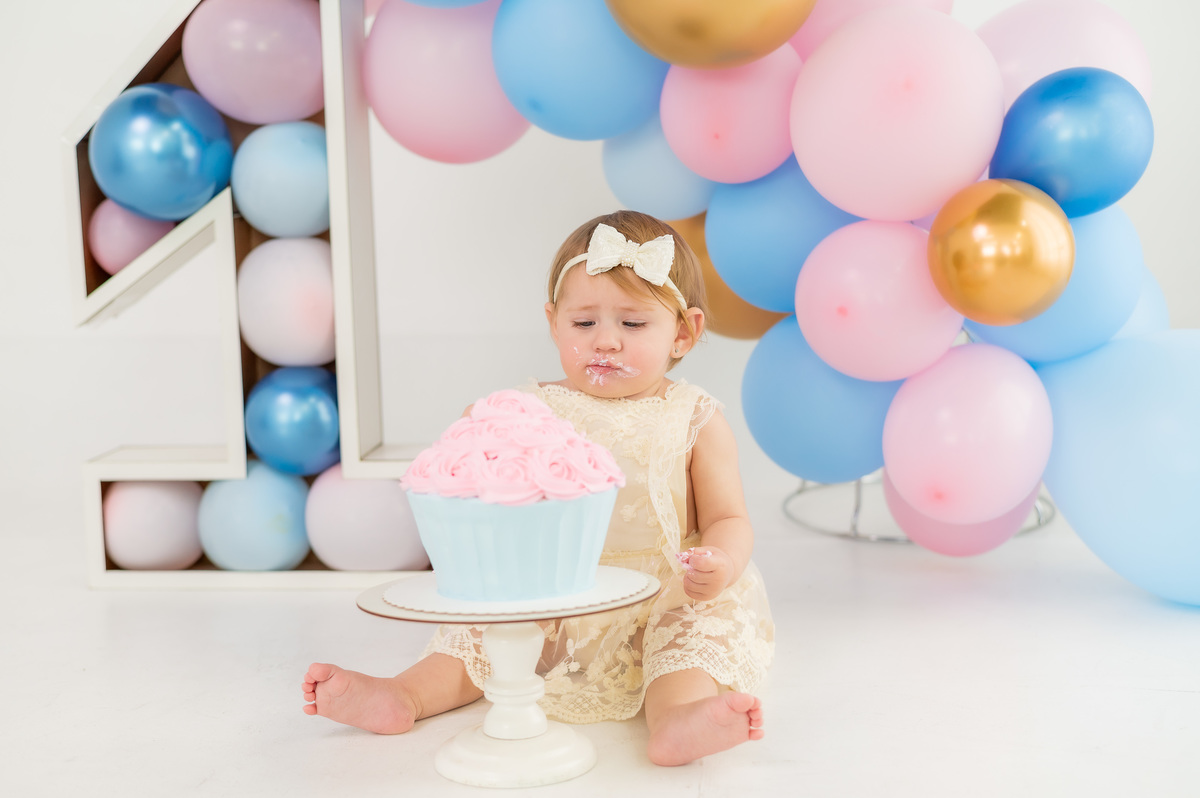 bolo de smash rosa e azul