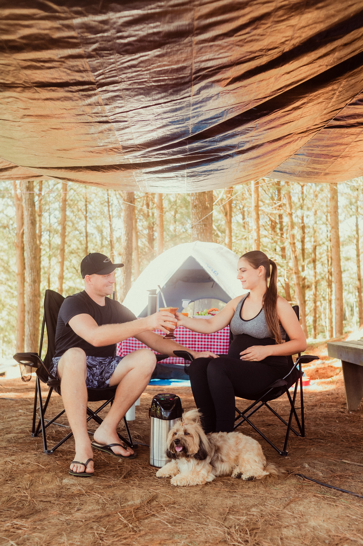 ensaio gestante no camping