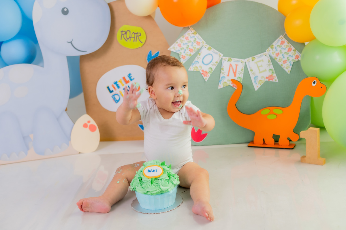 fotos de bebe com seu primeiro bolo