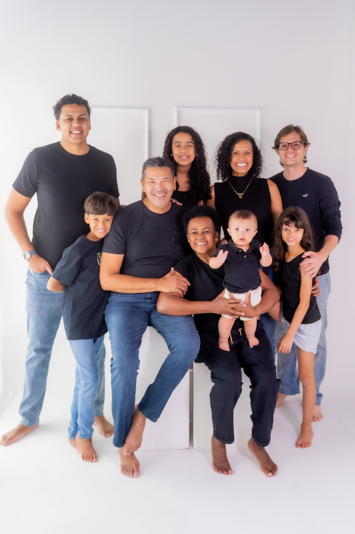 sessão de fotos em estudio em familia