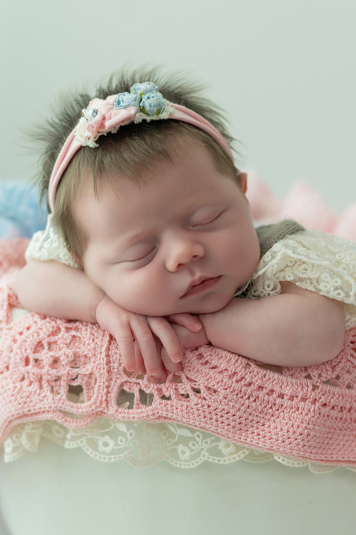 newborn de menina rosa e azul