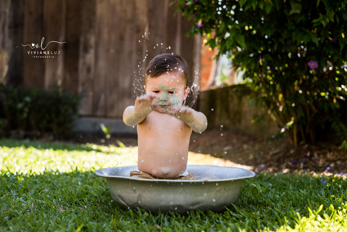 ensaio familia smash the cake fazendinha fotografa de jaragua do sul guaramirim e região massaranduba ensaio externo viviane luz banho de bacia