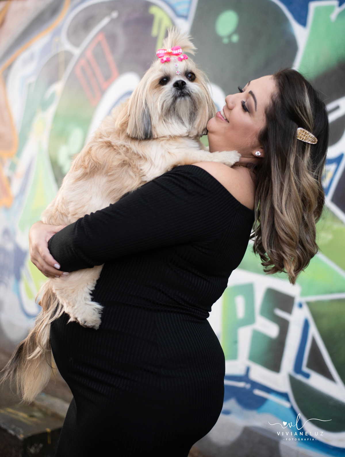 ensaio gestante com pet mãe de menina ensaio externo de gestante ensaio gestante diferente fotografa de gestante em jaragua do sul