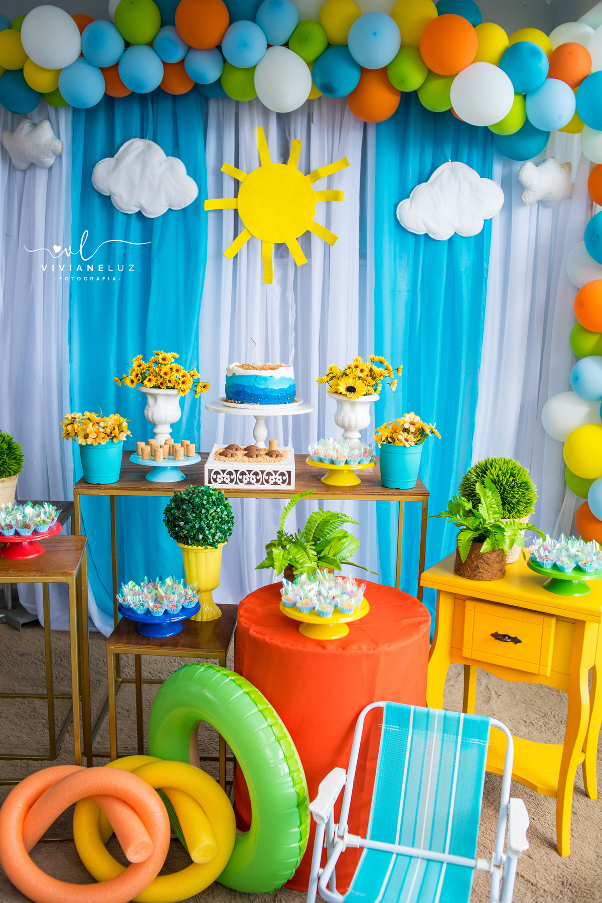 festa infantil tema praia fotografia infantil fotografa de aniversario fotografa de jaragua do sul fotografa de guaramirim gabriel fez 1 aninho decoração de praia