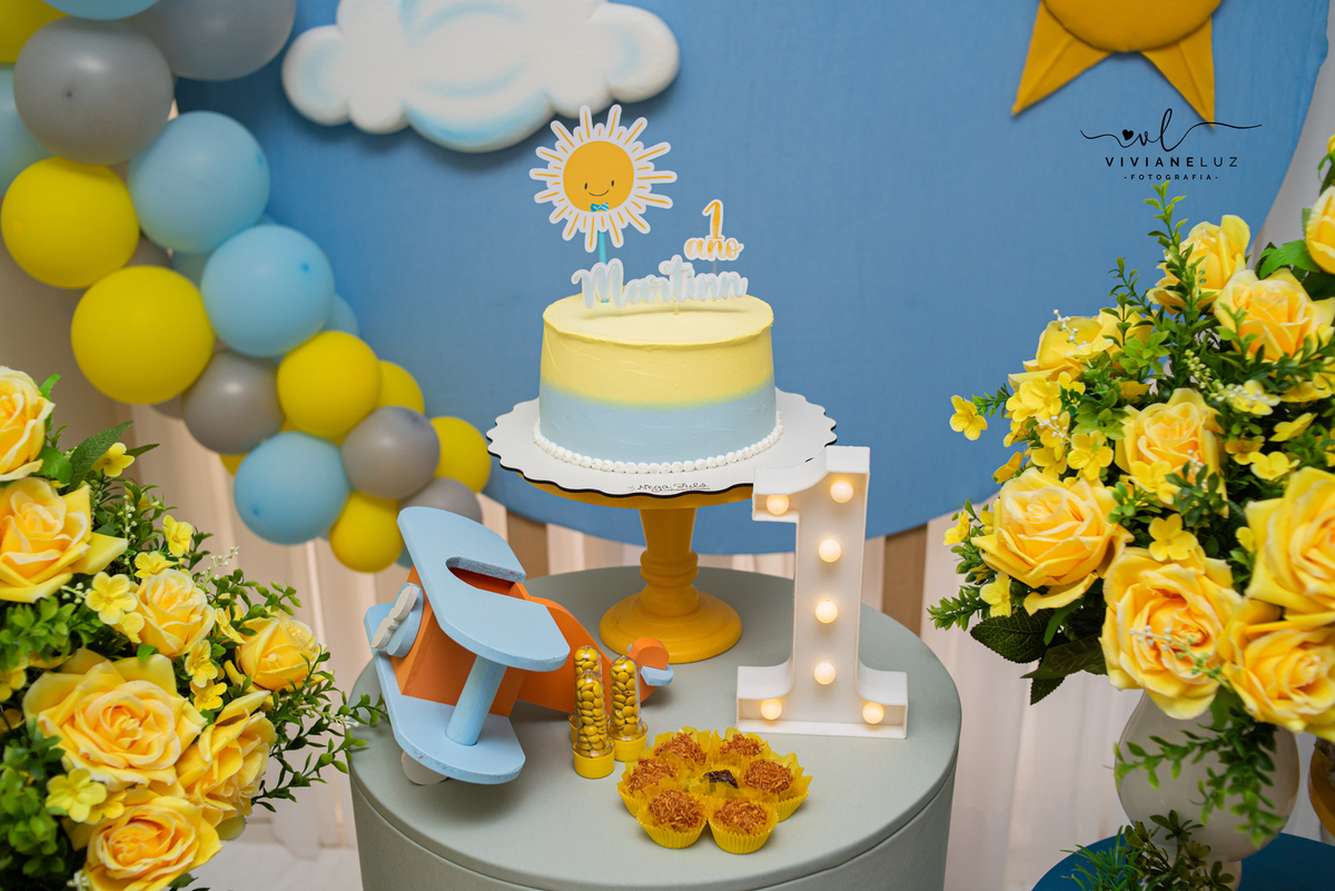 bolo de 1 aninho tema sol